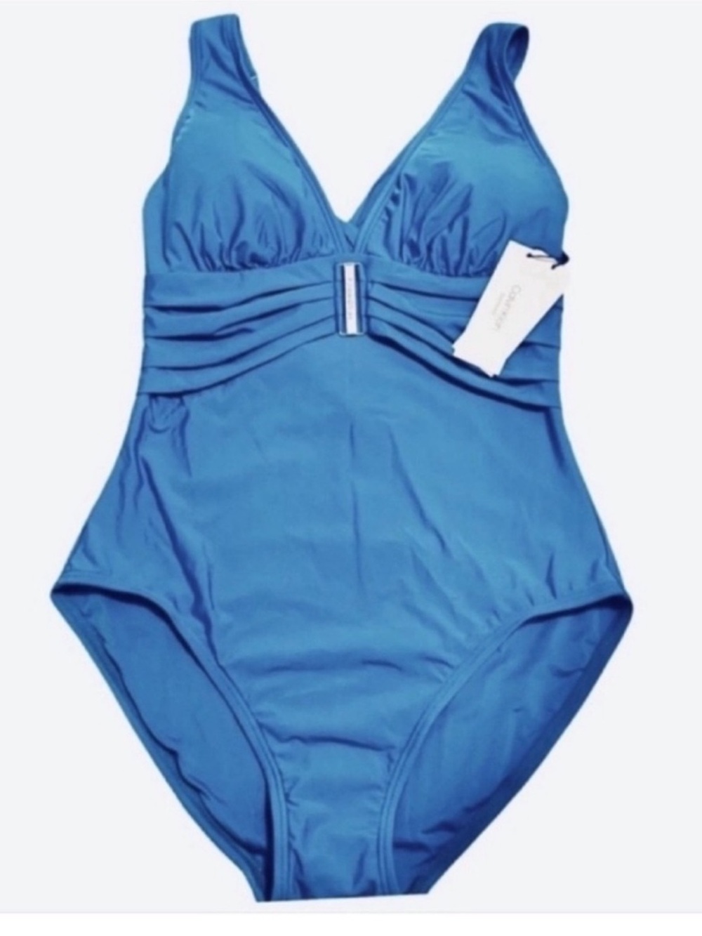 NEW Calvin Klein One Piece Swimsuit Crisscross Back Blue Size 8
